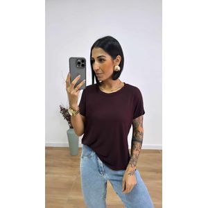 Tshirt Basiquinha Café - B439 - PUROROSA