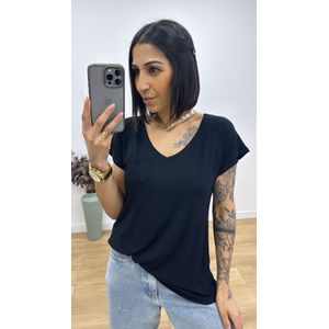 Tshirt Pontinhos Preta - B390 - PUROROSA