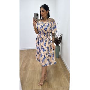 Vestido Leticia Nude/Azul - V284 - PUROROSA