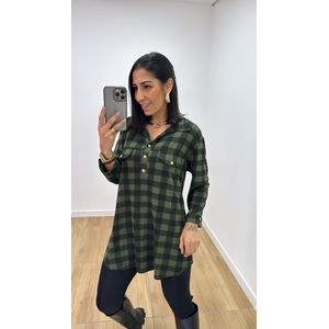 Camisa Emma Xadrez Verde - B486 - PUROROSA
