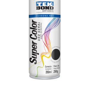 Tinta Spray Supercolor Preto Fosco 350 ml - Tekbond