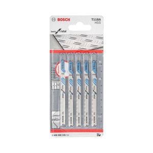 Lâmina serra tico tico Bosch T118A Basic for metal 5pçs