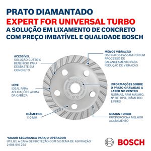 Prato diamantado turbo Expert for Universal 100x22,23x2,5mm