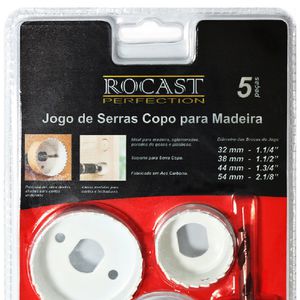 Kit Serra Copo para Madeira 5 peças 32 a 54mm 97,0003 ROCAST