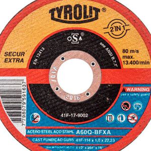 Disco de Corte Deep Cut 4.1/2" x 1.0 x 7/8" - A60Q-BFXA - 677988 - TYROLIT