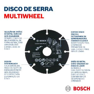 Disco de Corte Bosch Multimaterial para Esmerilhadeira 115mm