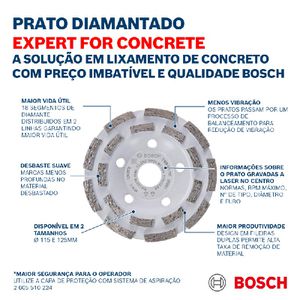 Prato diamantado segmentado Expert for Concrete 115x22,23x5mm