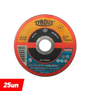 Combo Disco de Corte Deep Cut 4.1/2'' x 1.6 x 7/8'' - A46Q-BFXA - 557558 - TYROLIT