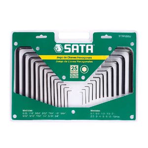 Jogo De Chave Allen Em Milímetro E Polegada De 3/64 A 10 mm ST09120SJ - Sata