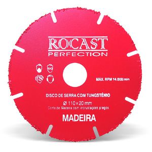 Disco de Serra com Tungstênio para Madeira 110 x 20mm 245,0001 – ROCAST