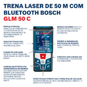Trena a Laser Alcance 50 Metros com Bluetooth GLM 50 C - BOSCH