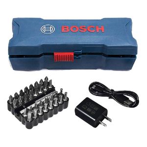 Parafusadeira a Bateria Bosch Go 3,6V BIVOLT com 32 Bits, 1 Cabo USB em Maleta