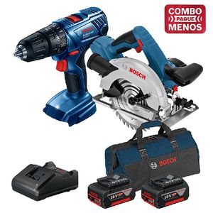 Kit Bosch Furadeira/Parafus + Serra Circular + 2 Baterias 18V + Maleta - Bosch