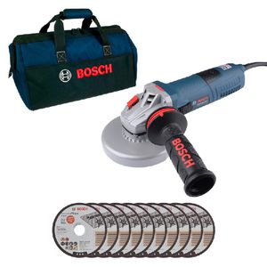 Esmerilhadeira 5'' GWS 13-125 CI 1300W 220V + 10 Discos e Bolsa - Bosch