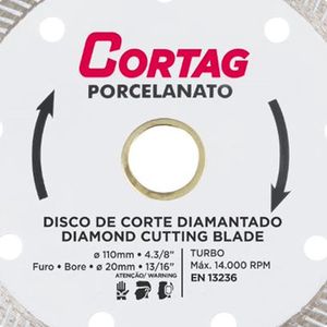 Disco Diamantado Porcelanato 110mm (5 Uni.) - Cortag
