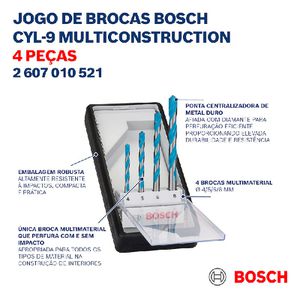 Jogo brocas Bosch CYL-9 Multimaterial Ø 4-5-6-8 mm 4 peças