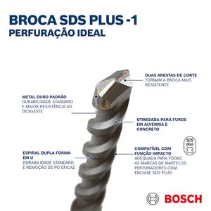 Broca SDS/Plus p/ Concreto 06x110mm - BOSCH