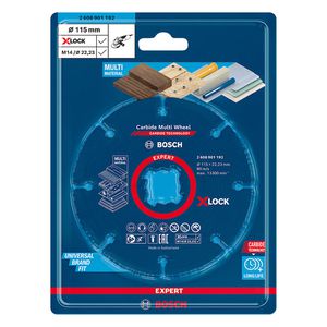 Disco de corte Bosch EXPERT Carbide Multi Wheel X-LOCK 115 mm, 22,23 mm