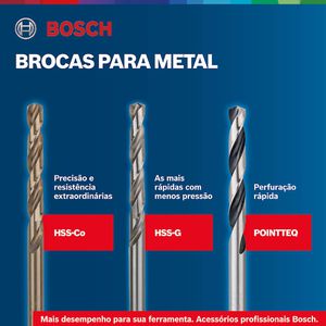 Jogo de broca para metal Bosch HSS-Co Robust Line 2-8mm 6 peças