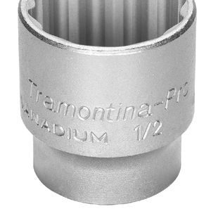 Soquete Estriado em Aço Cromo Vanádio 27 mm - Encaixe 1/2'' Tramontina PRO