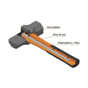 Martelo de Bola Cabo de Polipropileno com Fibra e Alma de Aço 500 g Tramontina PRO