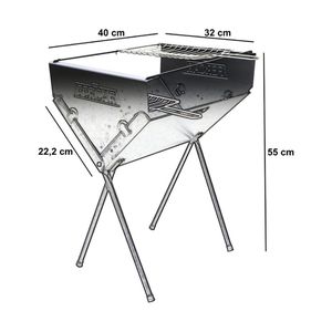 Churrasqueira de Metal Dobrável Portátil Preta - FERCAR