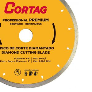 Disco Diamantado Profissional Premium 200mm - Cortag