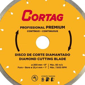 Disco Diamantado Profissional Premium 200mm - Cortag