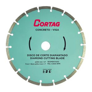Disco Diamantado Concreto/Viga 230mm - Cortag