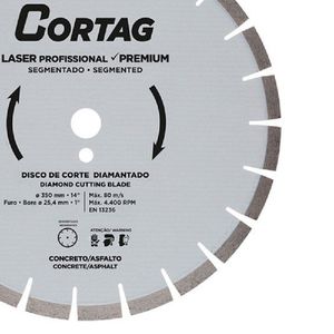 Disco Diamantado Para Concreto/Asfalto 350mm Premium - Cortag