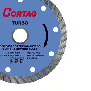 Disco Diamantado Turbo 180mm - Cortag