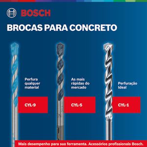 Jogo de Broca Para Concreto Bosch CYL-5 Ø4-5-5-6-6-8-10 mm