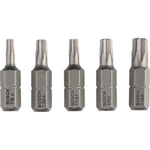 Jogo de pontas Bosch Extra Hard Torx 25mm, 5 peças T10, T15, T20, T25, T30