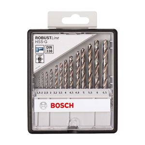 Jogo broca metal Bosch HSS-G Robust Line 1,5-6,5mm 13 peças