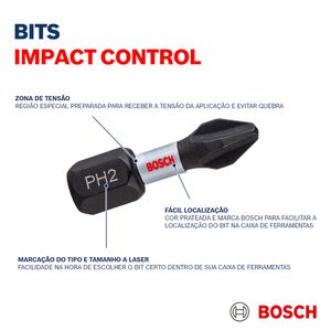 Kit de Pontas e Brocas Bosch Impact Control com 8 peças
