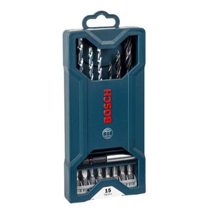 Kit de Pontas e Brocas Bosch Mini X-Line 15 Peças