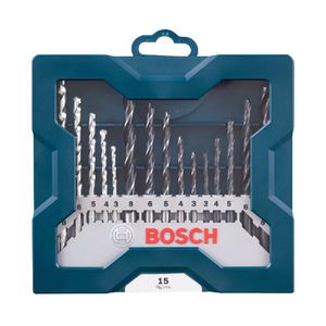 Jogo Brocas Alvenaria/Metal/Madeira Bosch Mini X-line 15 pçs