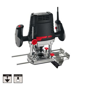 Tupia Skil 1831 1100W, com 6 fresas, 3 pinças (6mm, 8mm e ¼''), 3 Guias, 1 Adaptador para aspiração de pó em Maleta