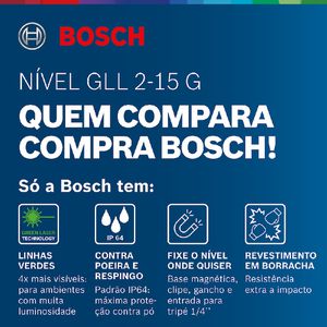 Nível a laser Bosch GLL 2-15 G 15 metros