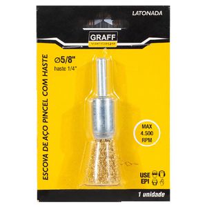 Escova de Aço Latonado tipo Pincel c/ Haste 5/8''x1/4'' (571,0011) - Graff Vintage