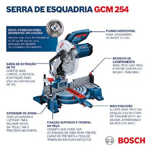 Serra Meia Esquadria GCM 254 + Disco Multimaterial Alumínio 127V - Bosch