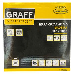 Serra Circular C/ Pastilha de Metal Duro P/ Madeira 16x100D (579,0028) - Graff Vantage 
