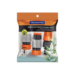 Kit Irrigação C/ Engates Rápidos e Esguicho 4 Peças - Tramontina