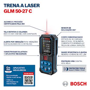 Trena laser GLM 50-27 C 50 metros com Bluetooth - Bosch