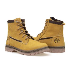 Bota Masculina Couro legitimo Coturno cano médio Roraima ROTA79 COR Milho