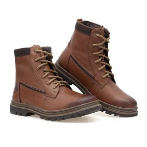 Bota Couro legitimo Coturno Masculino cano médio Roraima ROTA79 COR Nescau