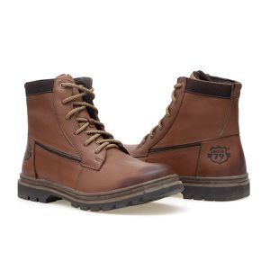 Bota Couro legitimo Coturno Masculino cano médio Roraima ROTA79 COR Nescau