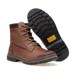 Bota Couro legitimo Coturno Masculino cano médio Roraima ROTA79 COR Nescau