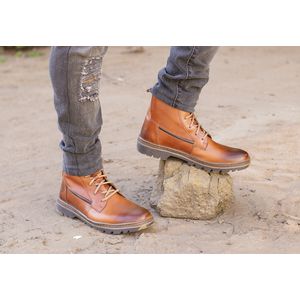 Bota Couro legitimo Coturno Masculino cano médio Roraima ROTA79 COR Nescau