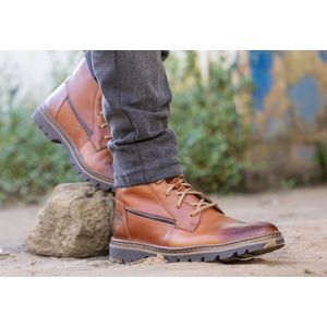 Bota Couro legitimo Coturno Masculino cano médio Roraima ROTA79 COR Nescau